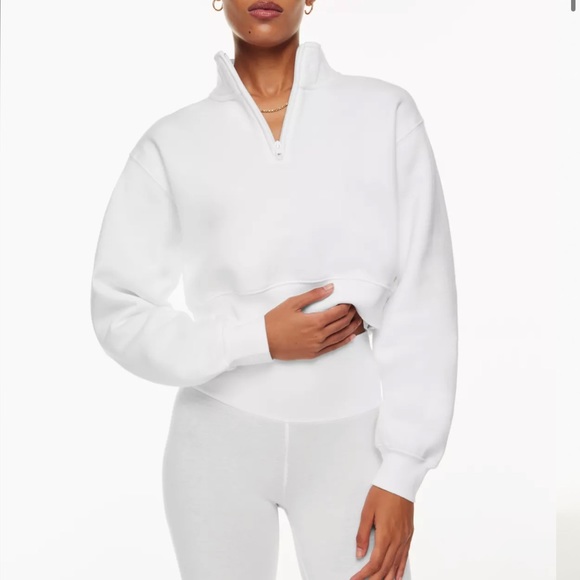 TNA Cozy Fleece Perfect 1/4 Zip Funnel Neck Sweater (Aritzia) - Picture 1 of 5